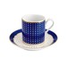 Xícara e Pires P/Café Royal Blue C/Filete de Ouro 24k