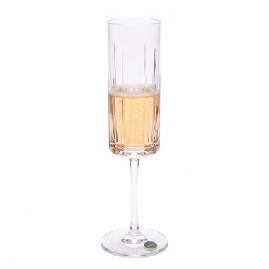 Taça de Cristal Rondó Lapidado 10 P/Champagne 210ml