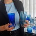 Copo Cristal Lapidado Long Drink Azul Claro 400ml