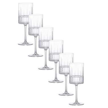 Kit 6 Taças de Cristal Rondó Lapidado 10 P/Agua 440ml