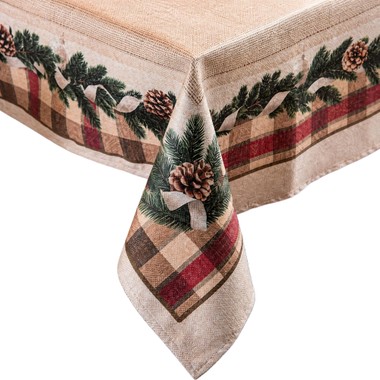 Toalha de Mesa Retangular Natal Bosque 136x220