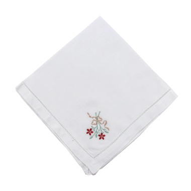 Guardanapo Maria Flor Avulso Linho Bordado