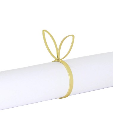 Porta Anel de Guardanapo Coelho Dourado