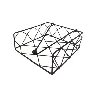 Porta Guardanapo de Metal Preto