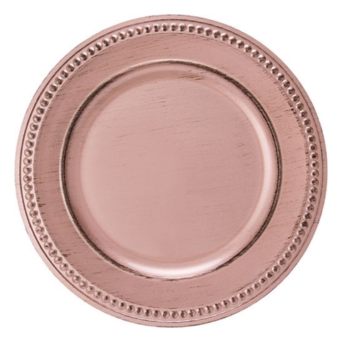 Sousplat Galles Dots Rose Gold Antique