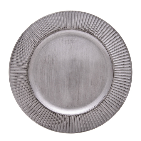 Sousplat Radial Silver Antique