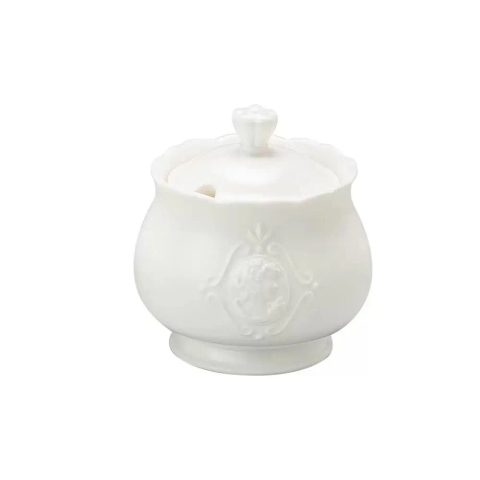 Açucareiro C/Colher Porcelana Super White Queen