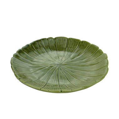 Prato Sobremesa Cerâmica Banana Leaf Verde