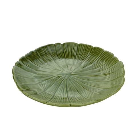 Prato Sobremesa Cerâmica Banana Leaf Verde