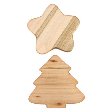 Conjunto 2 Tabuas de Madeira Coleção Natal