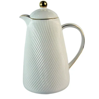 Garrafa Térmica em Porcelana Baronesa Dourado