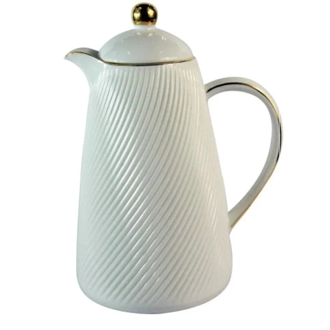 Garrafa Térmica em Porcelana Baronesa Dourado