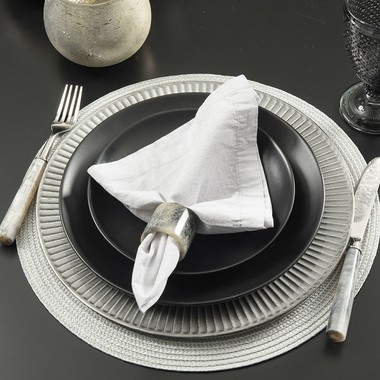 Sousplat Radial Silver Antique