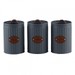 Conjunto 3 Potes Porta Condimentos Cinza e Couro