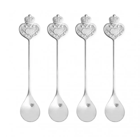 Conjunto 4 Colheres Aço P-Chá Inox Key Prateado