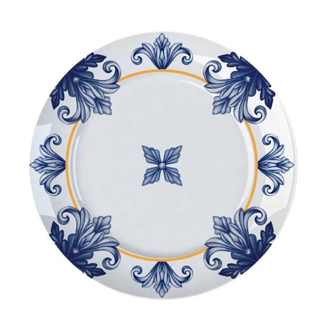 Prato Sobremesa Porcelana Porto com Filete em Ouro 24k