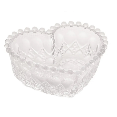 Conjunto 4 Peças Bowl Vidro Coração Balls Transparente