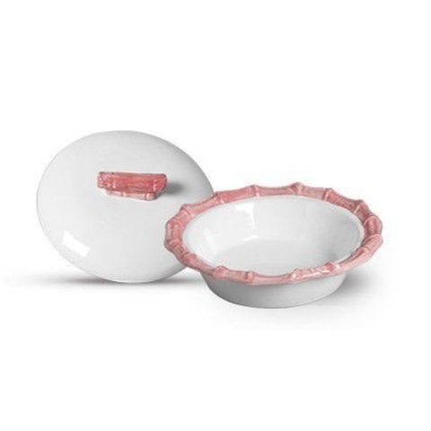 Tigela Central C/Tampa Bambu Flat Rosa