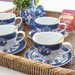 Xicara com Pires de Porcelana Porto P/Chá com Filete em Ouro 24k