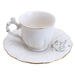 Conjunto 6 Xícaras Café Porcelana Flower Round Plate Colorido