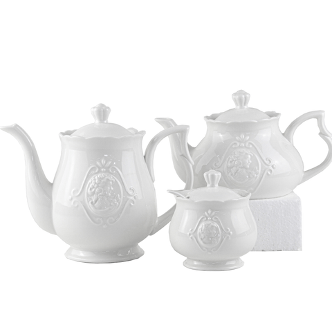 Kit 3 Peças P/Cha e Café Porcelana Super White Queen