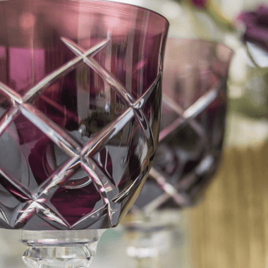 Taça Cristal Lapidado 33 P/água Ametista 400ml