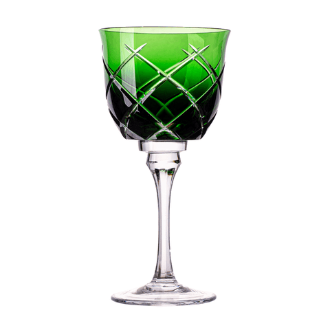 Taça Cristal Lapidado 33 P/Vinho Tinto Verde Escuro 370ml