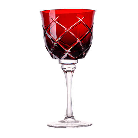 Taça Cristal Lapidado 33 P/Vinho Tinto Vermelho 370ml