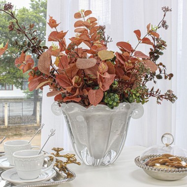 Vaso Murano Triunfo Quartzo Perola