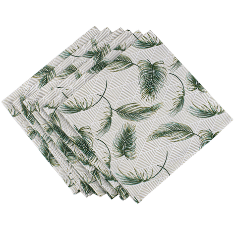 Kit 6 Guardanapos Algodão Folhagem