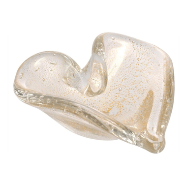 Porta Objetos Murano Coração Cristal com Ouro 24k