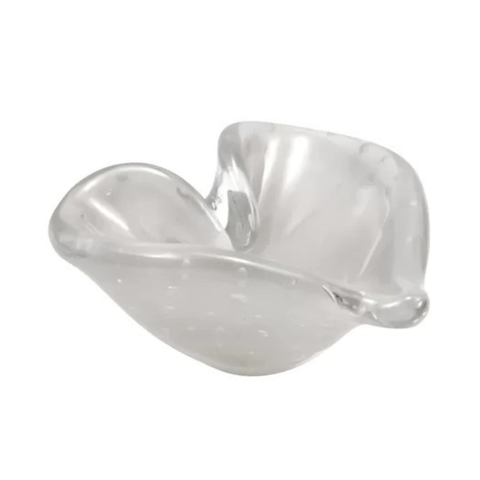 Porta Objetos Murano Coração Quartzo Perola