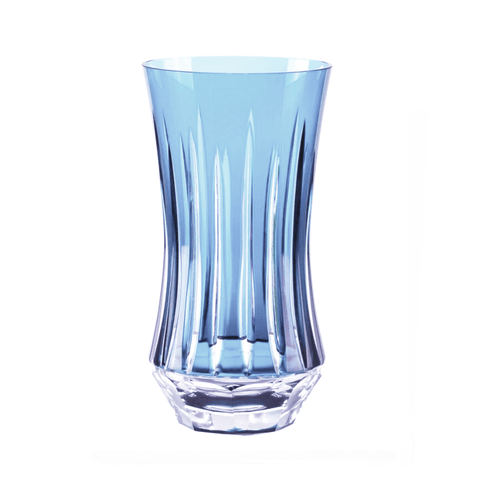 Copo Cristal Lapidado Long Drink Azul Claro 400ml