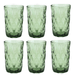 Conjunto 6 Copos Alto de Vidro Diamond Verde 350ml