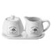 Conjunto Leiteira e Açucareiro C/Bandeja de Cerâmica Sweet Home