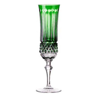 Taça Cristal Lapidado P/Champagne Mozart 69 Verde Escuro 210ml