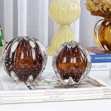 Kit 2 Esferas de Murano P e M Senna Garnet