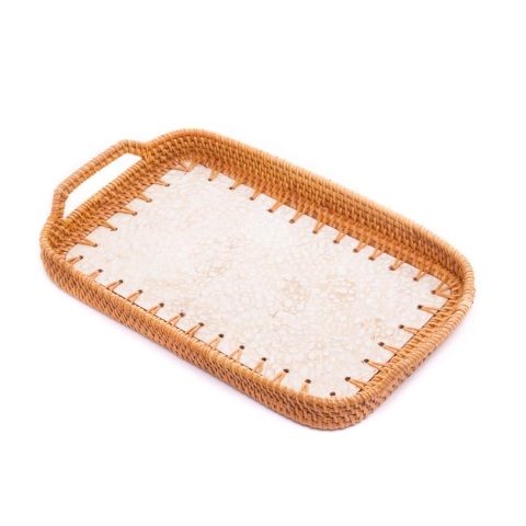 Bandeja Concha e Rattan