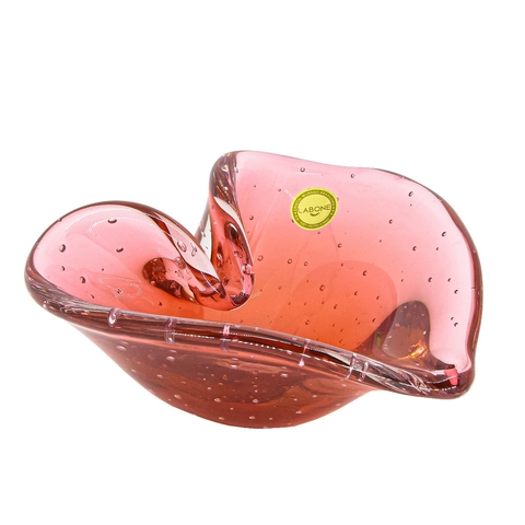 Porta Objetos Murano Coração Rose Cereja