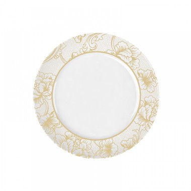 Prato Sobremesa de Porcelana Sonho Dourado