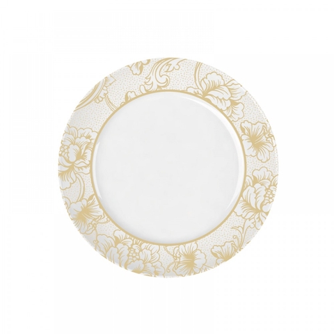 Prato Sobremesa de Porcelana Sonho Dourado