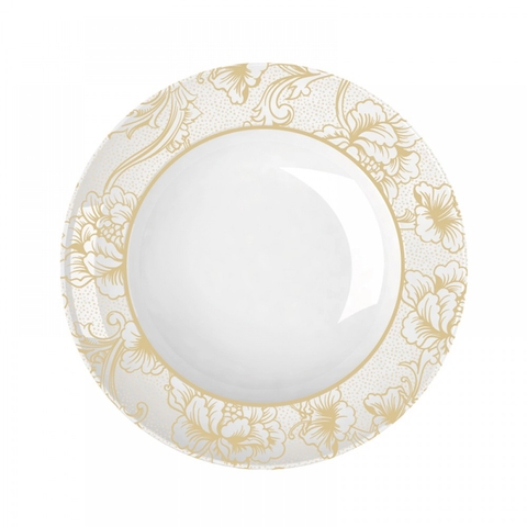 Prato Fundo de Porcelana Sonho Dourado