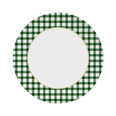 Prato Raso de Porcelana Natal Clássico Verde