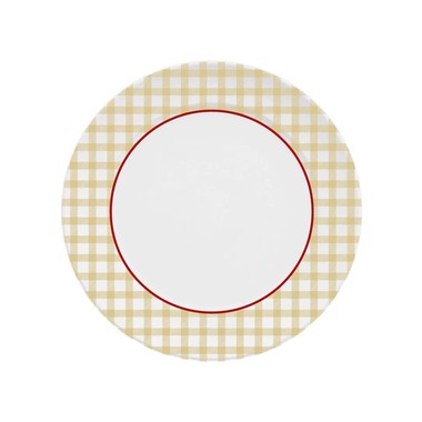 Prato Raso de Porcelana Natal Clássico Vermelho