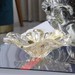 Porta Objetos Murano Folha Cristal com Ouro 24k