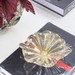 Porta Objetos Murano Folha Cristal com Ouro 24k