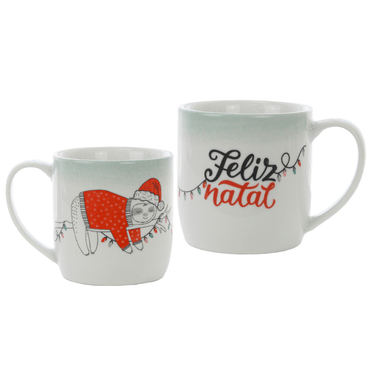 Caneca de Porcelana Natal Bicho Preguiça
