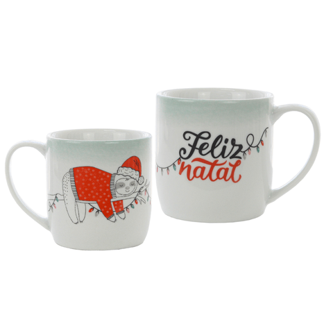 Caneca de Porcelana Natal Bicho Preguiça