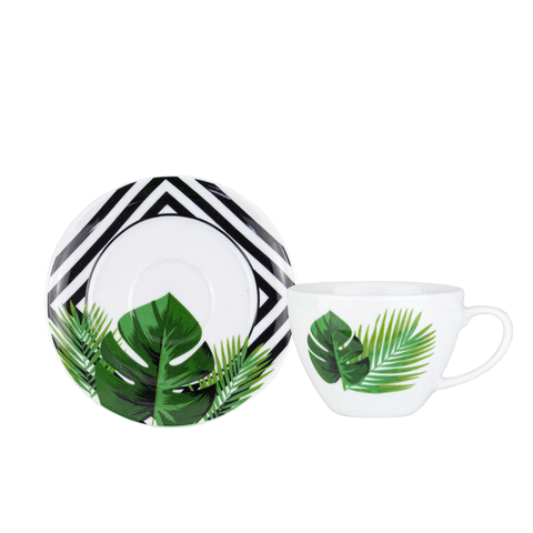 Xícara de Chá C/Pires de Porcelana Versa Atlantica