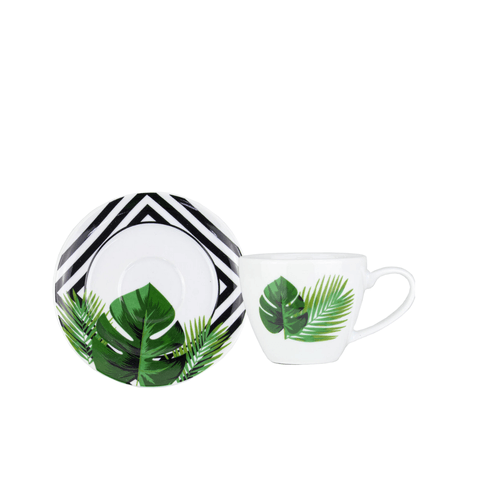 Xícara e Pires P/Café de Porcelana Versa Atlantica